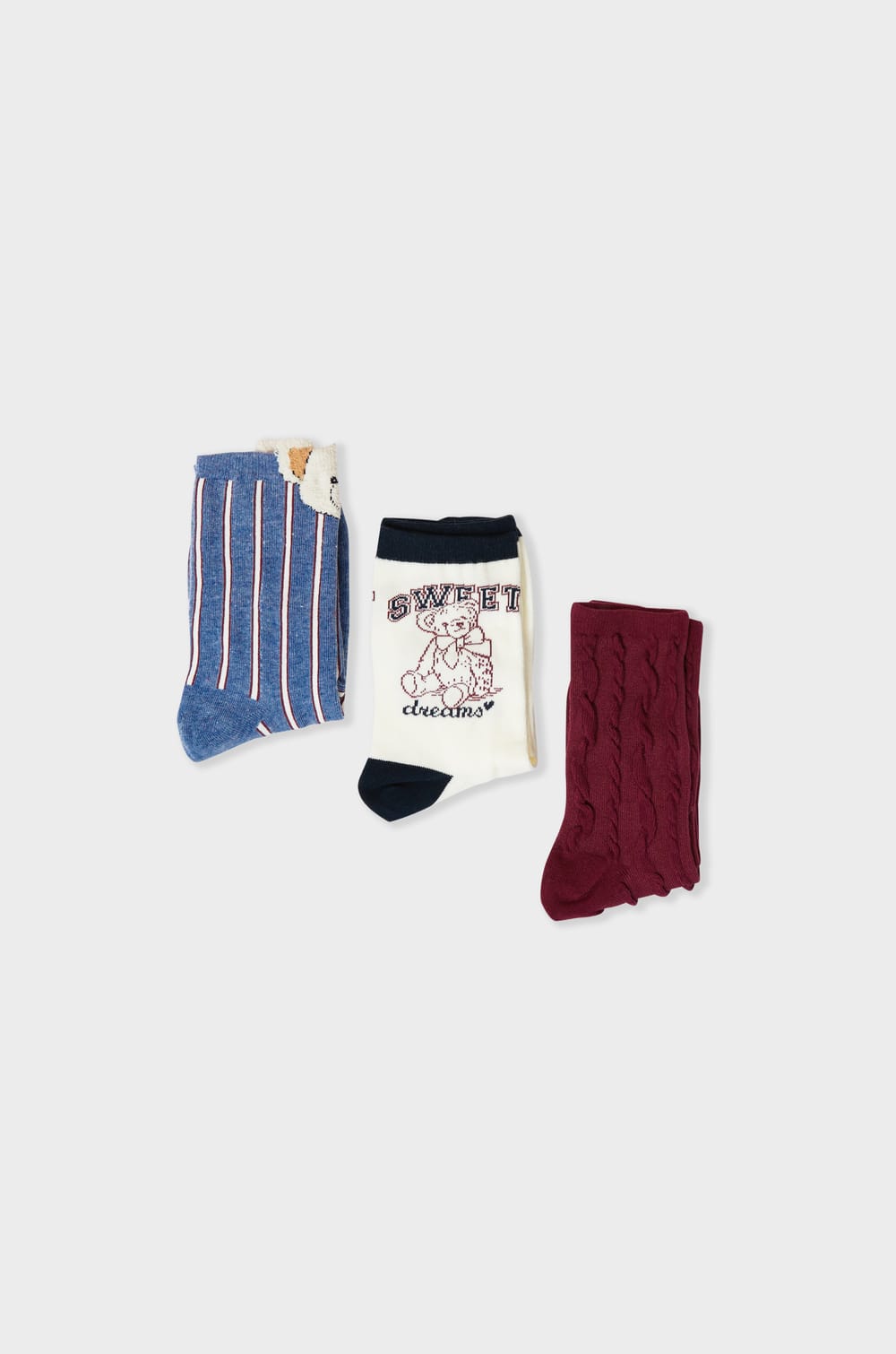 Chaussettes c&ocirc;tel&eacute;es &agrave; motifs;${refinementColor}