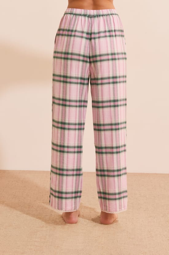 Pantalon de pyjama &agrave; carreaux avec coton;${refinementColor}
