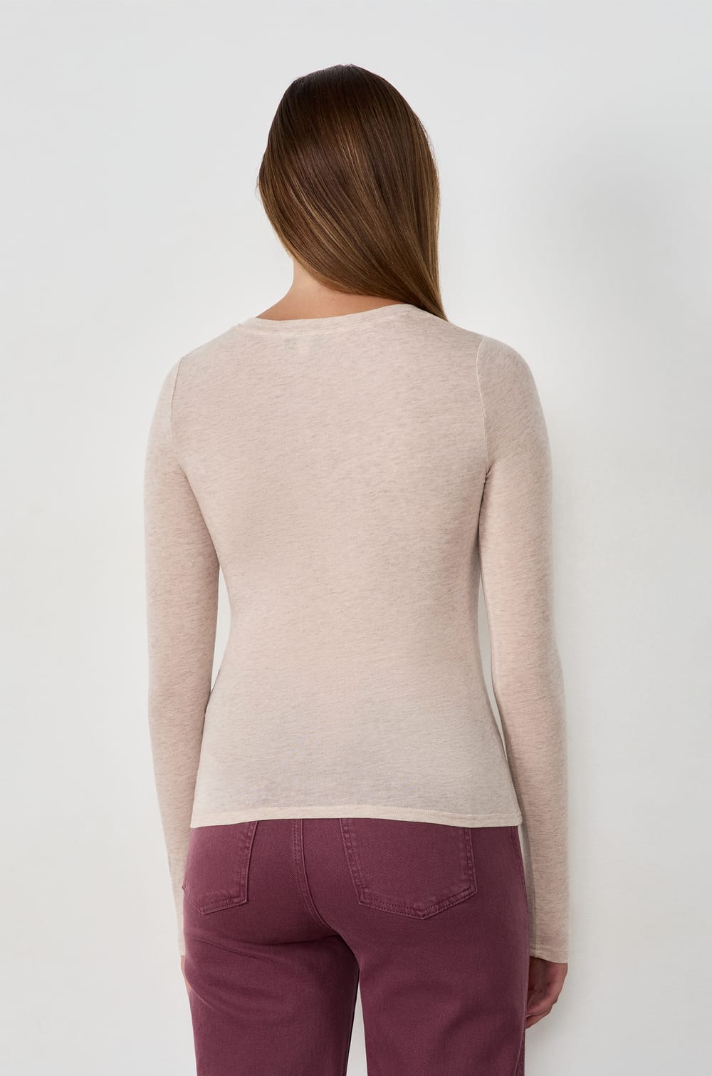 T-shirt manches longues col rond avec laine;${refinementColor}