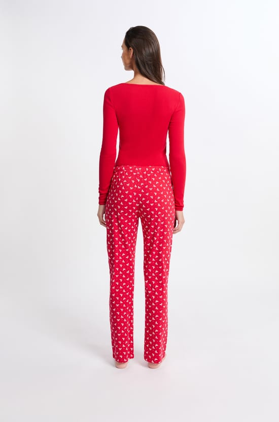 2-Piece Patterned Pajama Gift Set With Cotton;${refinementColor}