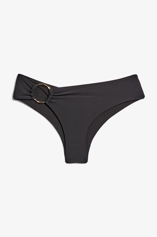 Hipster Bikini Bottom with Assymetrical Ring Detail;${refinementColor}