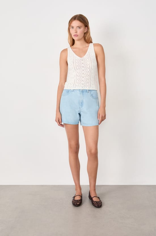 Openwork Knit Tank Top;${refinementColor}