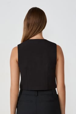 Top sans manches court avec boutons;${refinementColor}