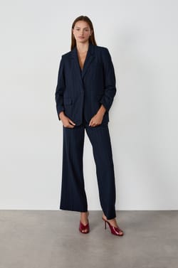 Veste blazer à rayures;${refinementColor}