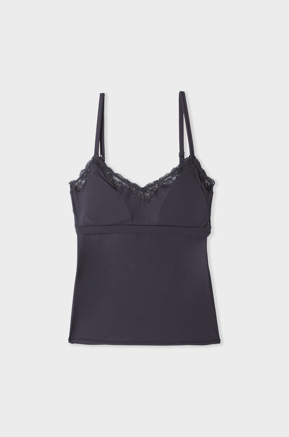 Caraco en microfibre et dentelle avec brassi&egrave;re int&eacute;gr&eacute;e et pads;${refinementColor}