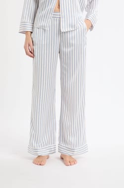 Pantalon de pyjama à rayures en satin;${refinementColor}