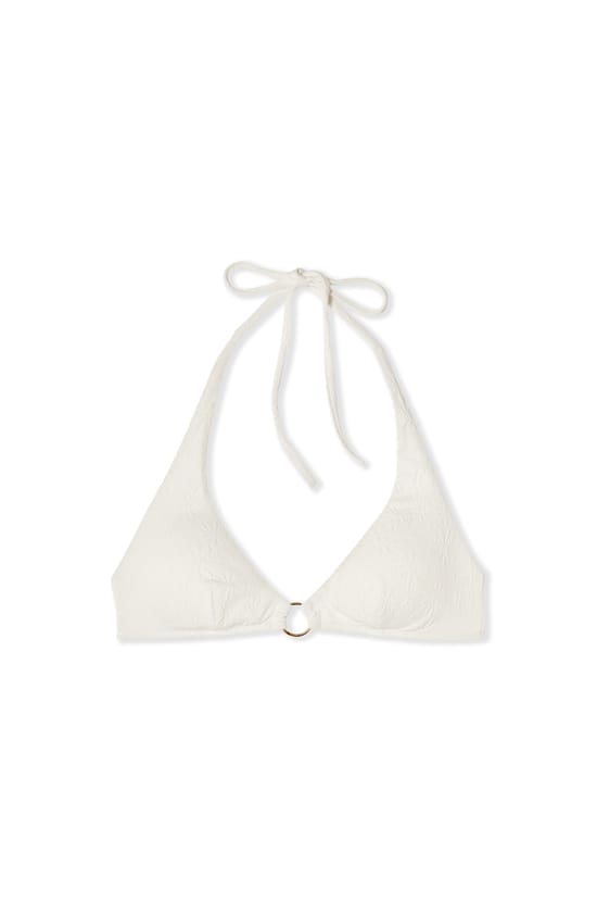 Haut de maillot de bain triangle textur&eacute; avec pads amovibles ;${refinementColor}