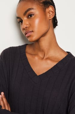 Gerippter Pyjama-Sweatshirt;${refinementColor}