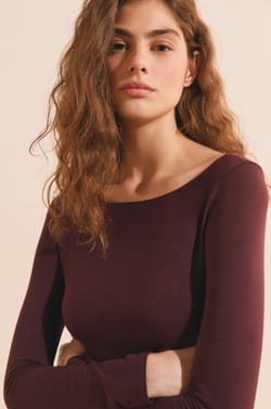 T-shirt thermique col bateau;${refinementColor}