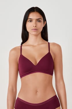 Soutien-gorge triangle sans armatures coques fines en coton;${refinementColor}