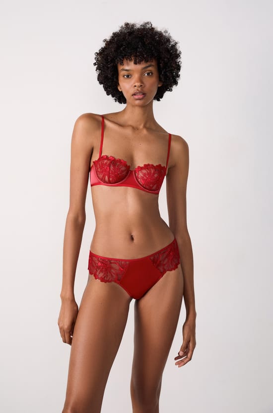 Embroidered Tulle Hipster;${refinementColor}
