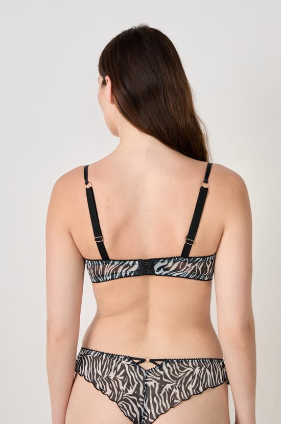 Classic zebra tulle bra;${refinementColor}