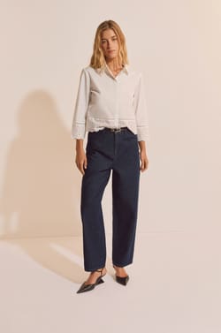 Chemise avec broderie en coton;${refinementColor}