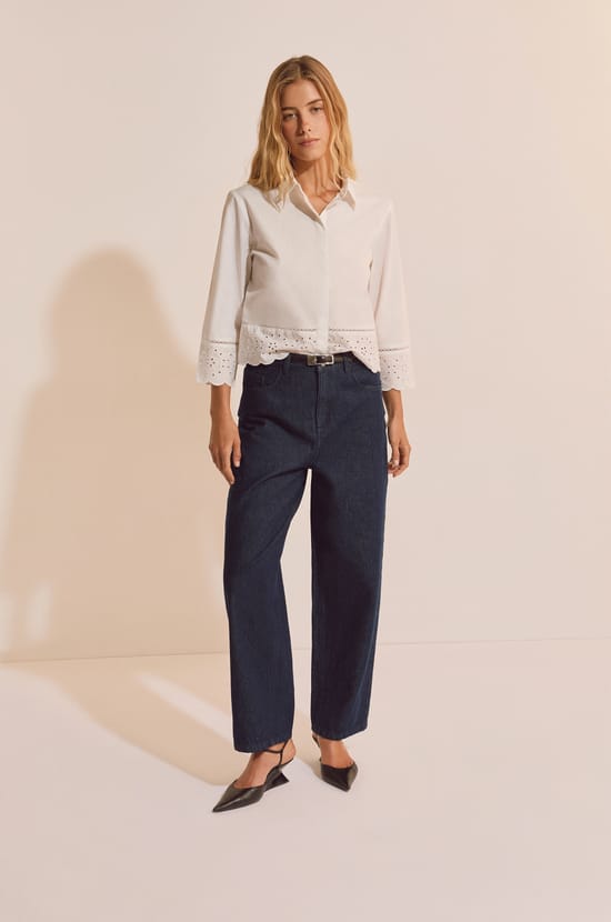 Chemise avec broderie en coton;${refinementColor}