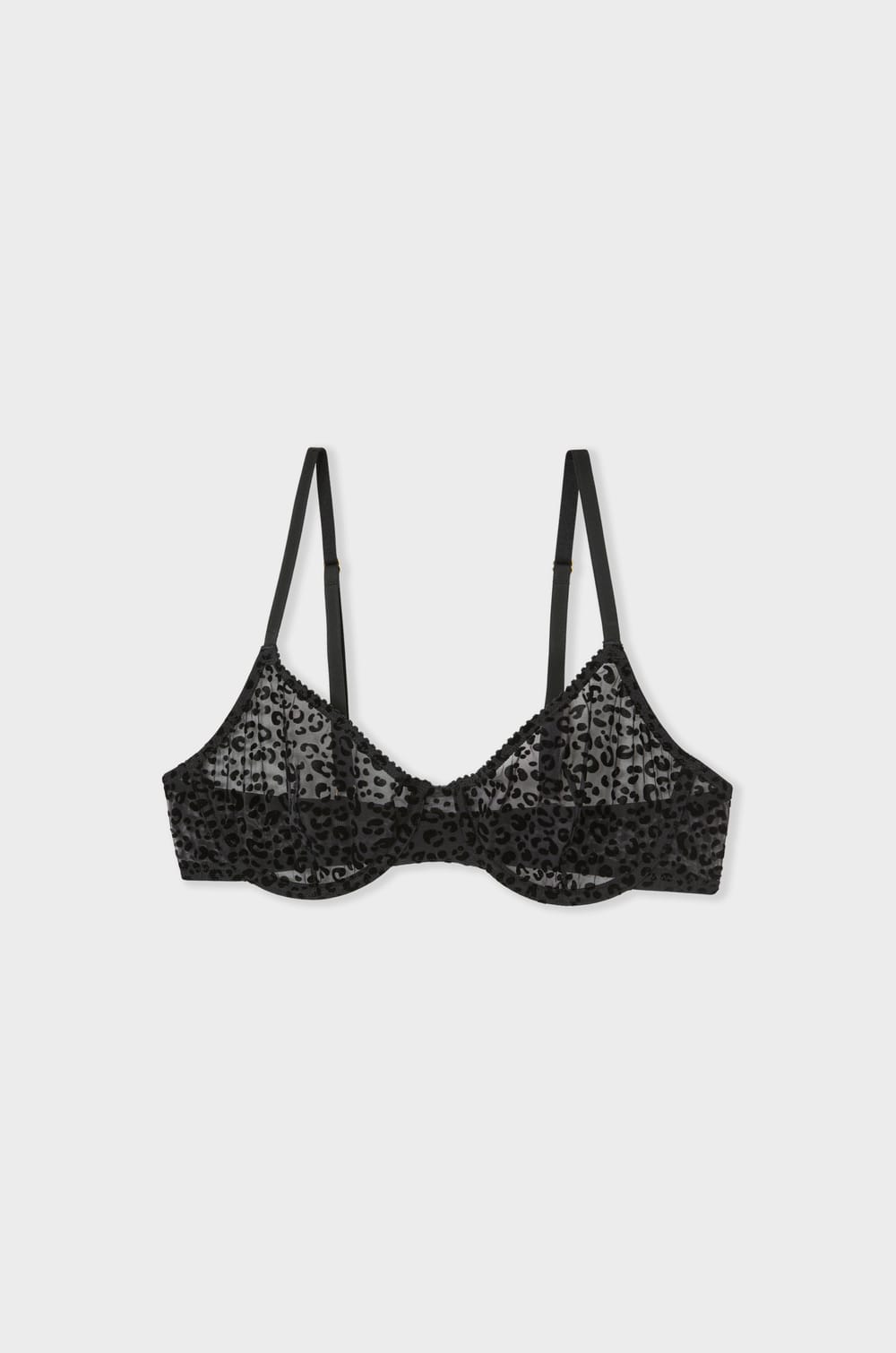 Tulle Bra with Leopard Print;${refinementColor}