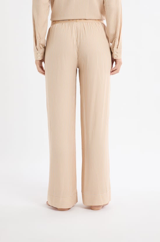 Pantalon de pyjama à rayures et taille élastique;${refinementColor}