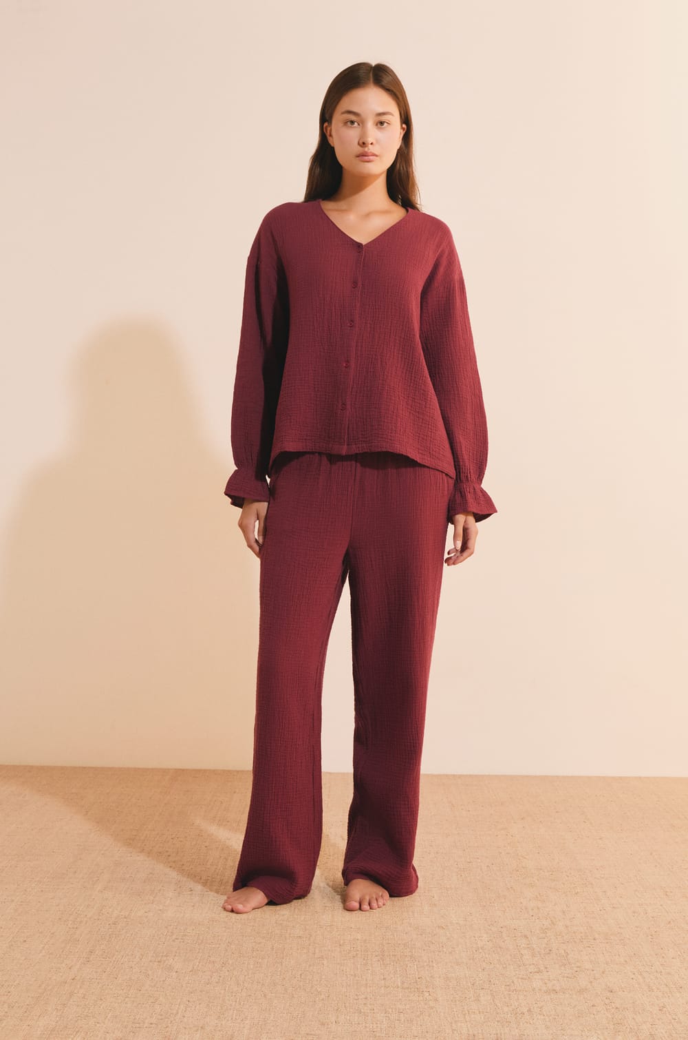 Chemise de pyjama en coton;${refinementColor}