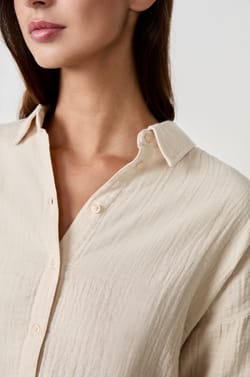 Chemise manches longues en gaze de coton;${refinementColor}