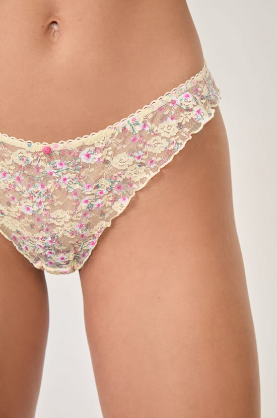 Printed lace tanga;${refinementColor}
