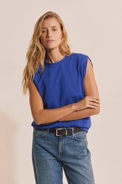 Sleeveless Cotton T-shirt;${refinementColor}