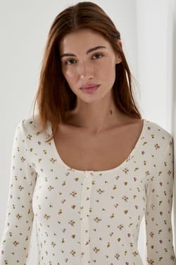 Floral pyjama T-shirt;${refinementColor}