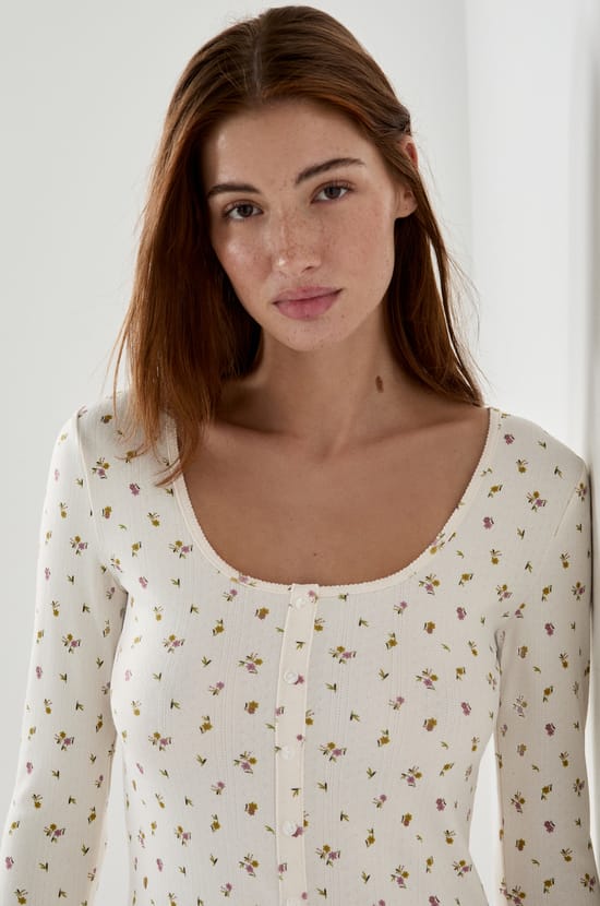Floral pyjama T-shirt;${refinementColor}