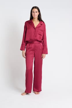 Pantalón de pijama satinado estampado;${refinementColor}