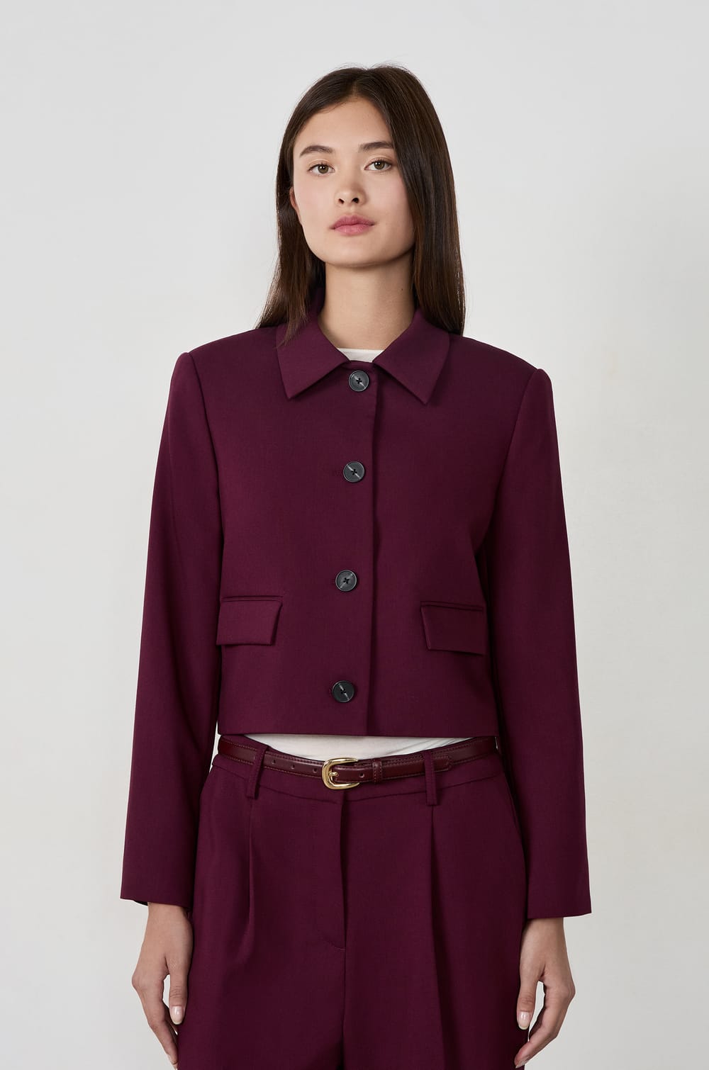 Veste courte à boutons;${refinementColor}