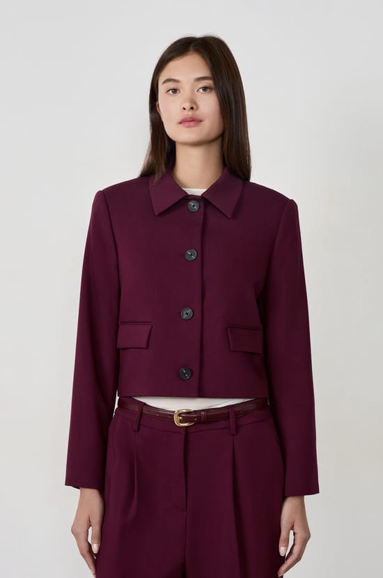 Veste courte à boutons;${refinementColor}