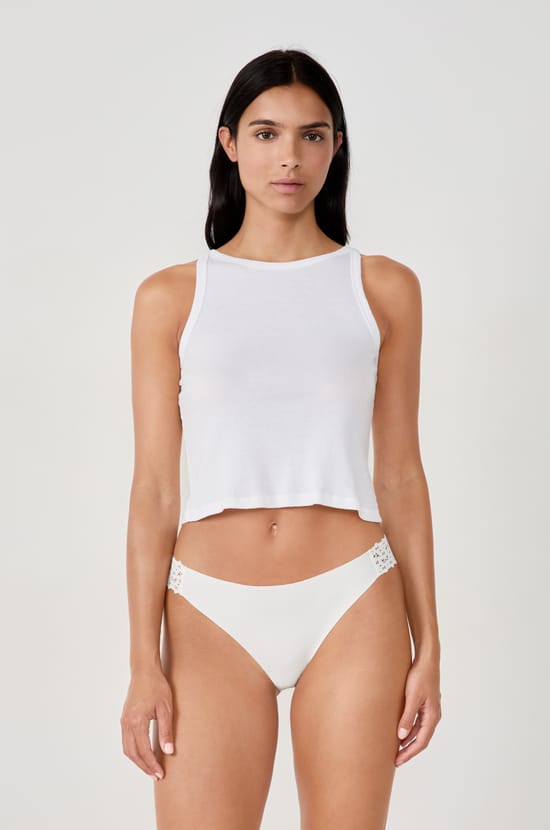 Microfiber And Lace Bikini;${refinementColor}