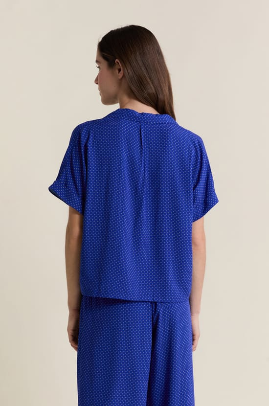 Koszula piżamowa z kr&oacute;tkimi rękawami w groszki;${refinementColor}
