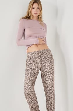 Pantalon de pyjama à fleurs;${refinementColor}