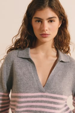 Pull col polo 100% cachemire;${refinementColor}