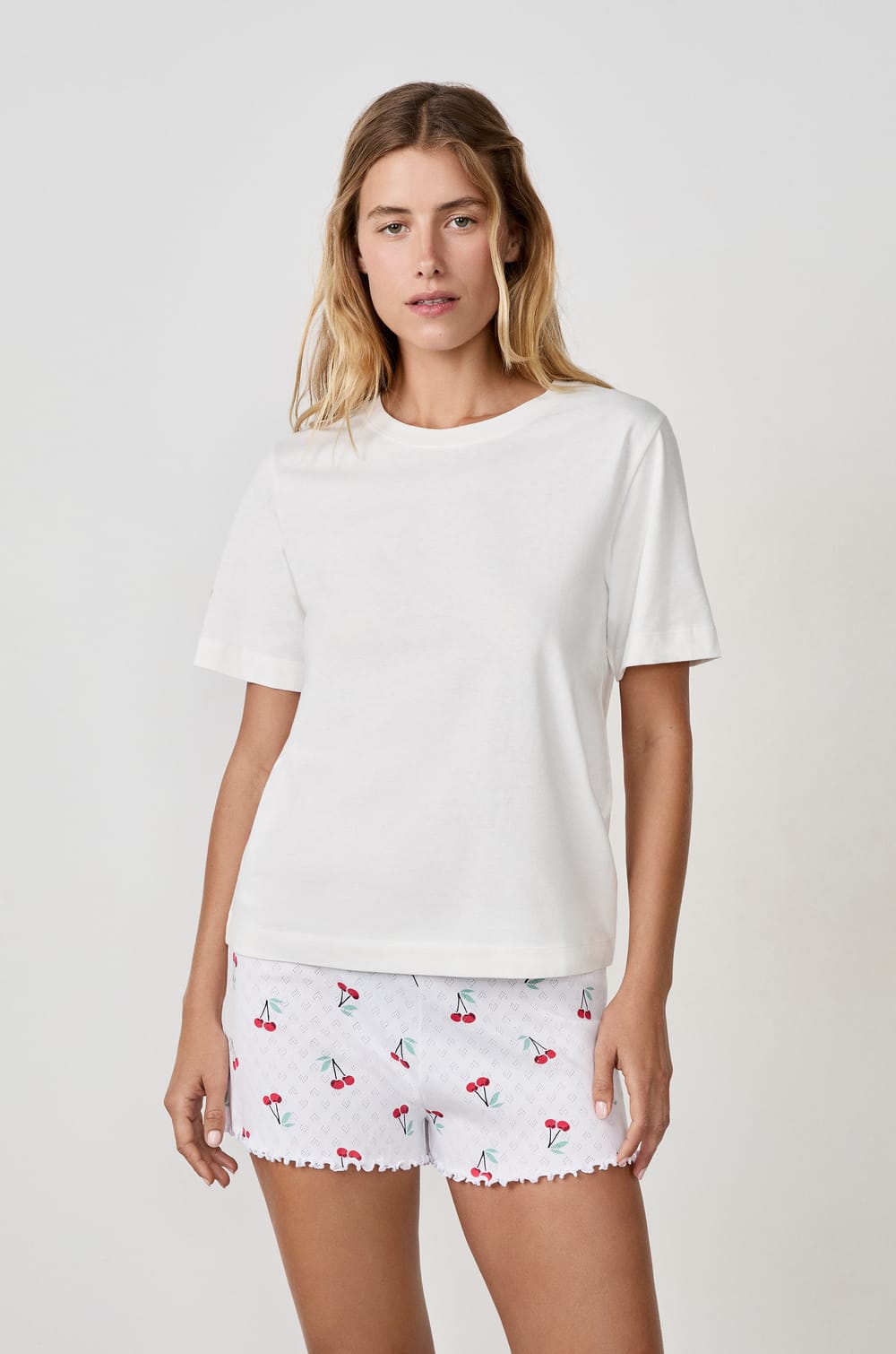 Short-sleeved cotton T-shirt "Sweet Cherie;${refinementColor}