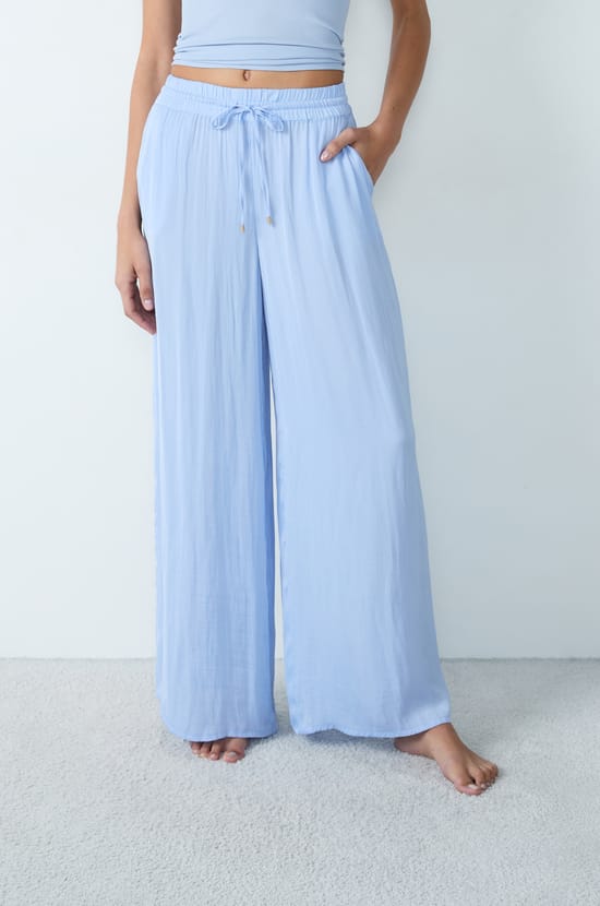 Wide-leg satin trousers;${refinementColor}