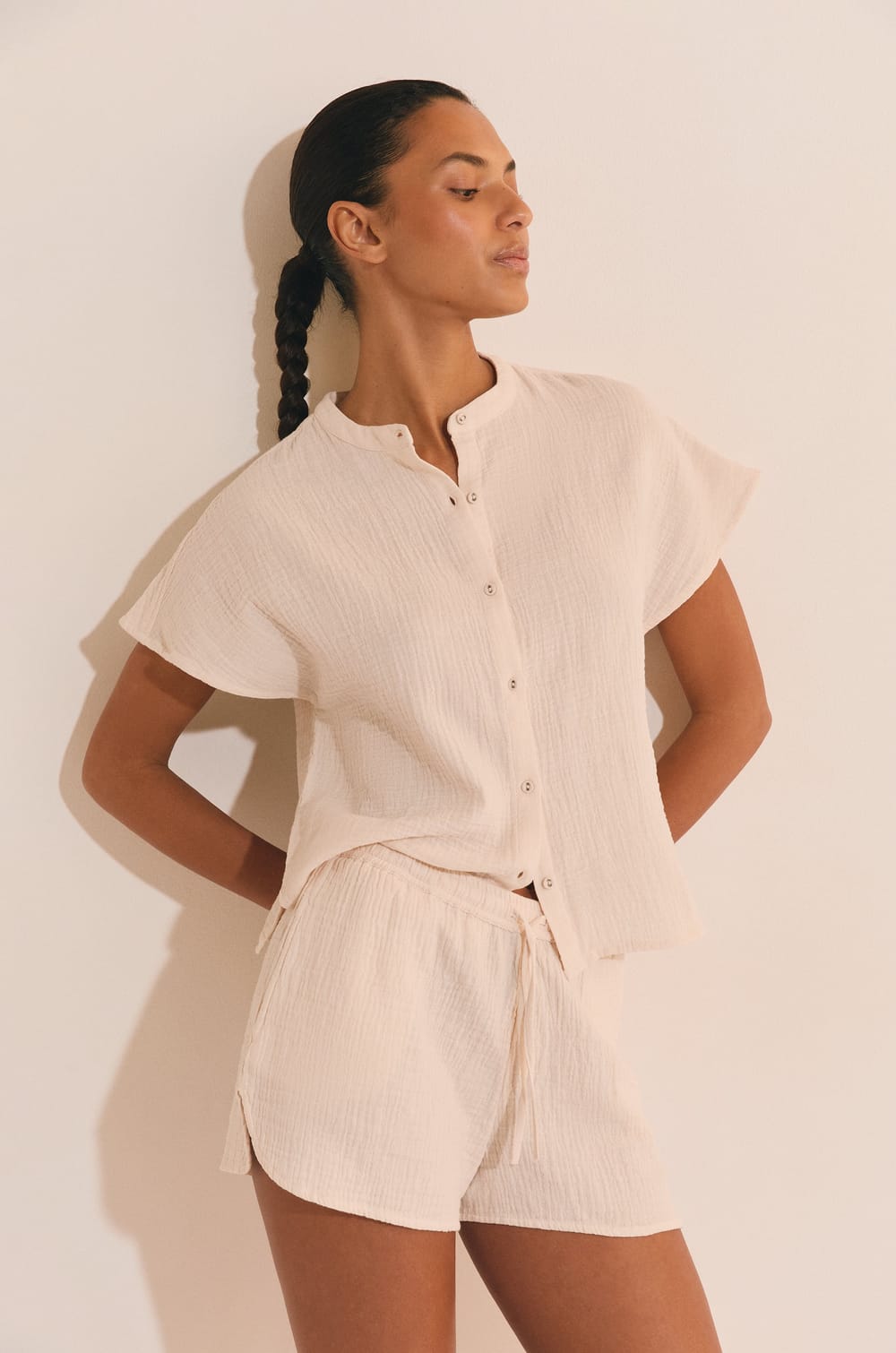 Short de pyjama en coton;${refinementColor}