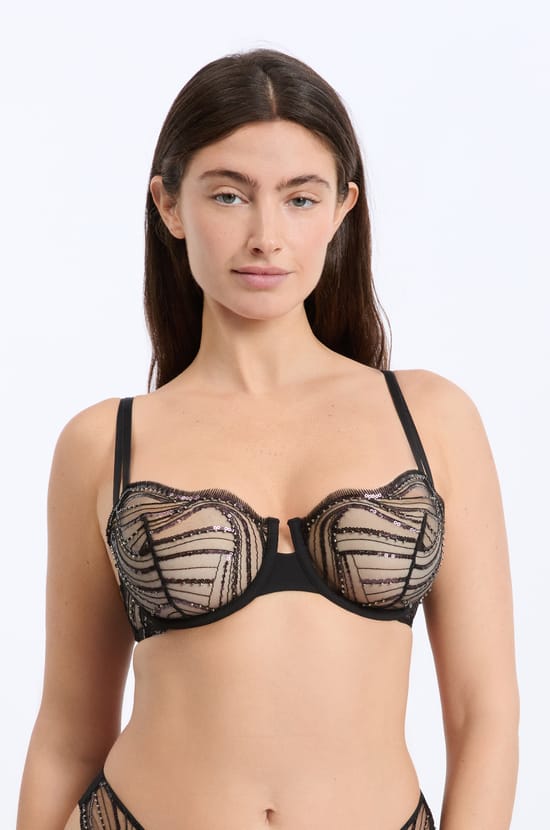 Soutien-gorge N.9 - Balconnet en broderie perlée;${refinementColor}