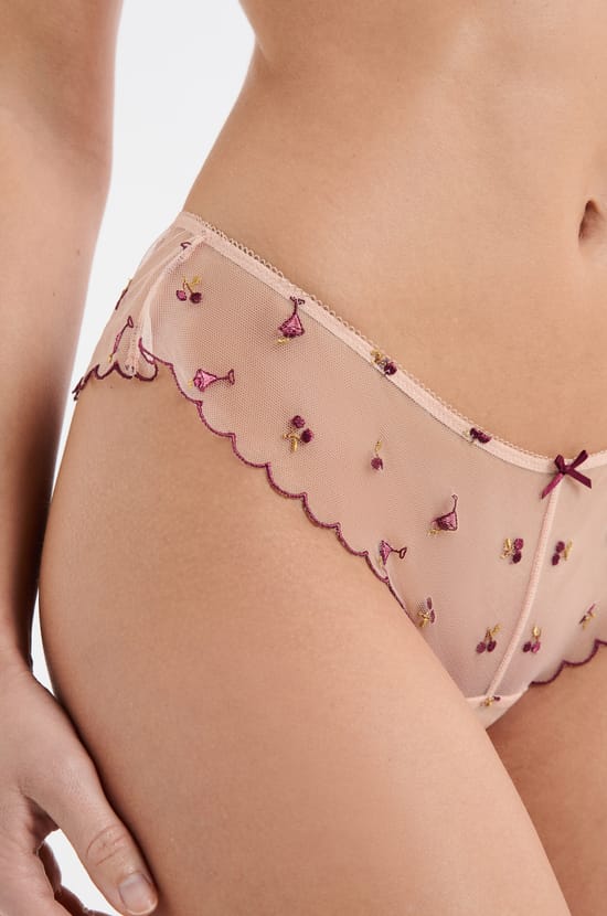 Hipster in Tulle with Embroidered Mocktail Motifs;${refinementColor}