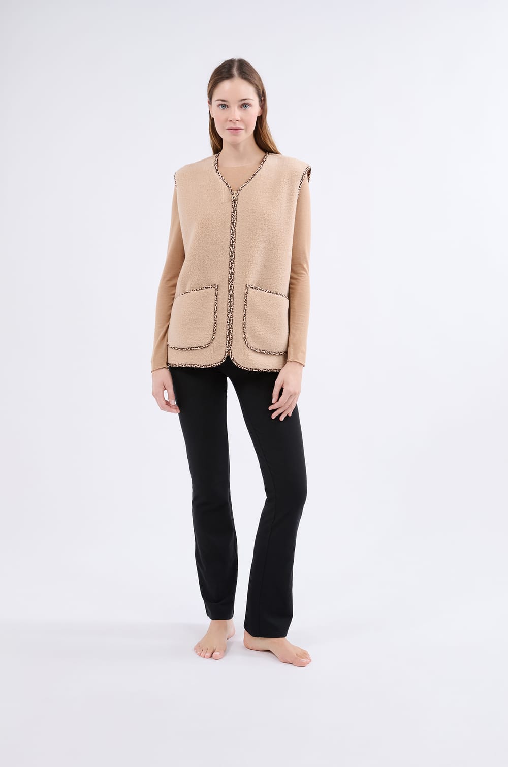 Gilet sans manches effet sherpa;${refinementColor}