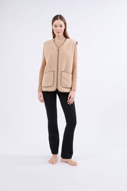 Gilet sans manches effet sherpa;${refinementColor}