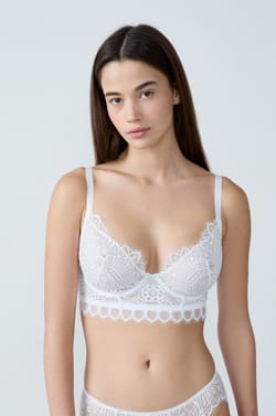 Embroidered Unlined Demi Bra;${refinementColor}