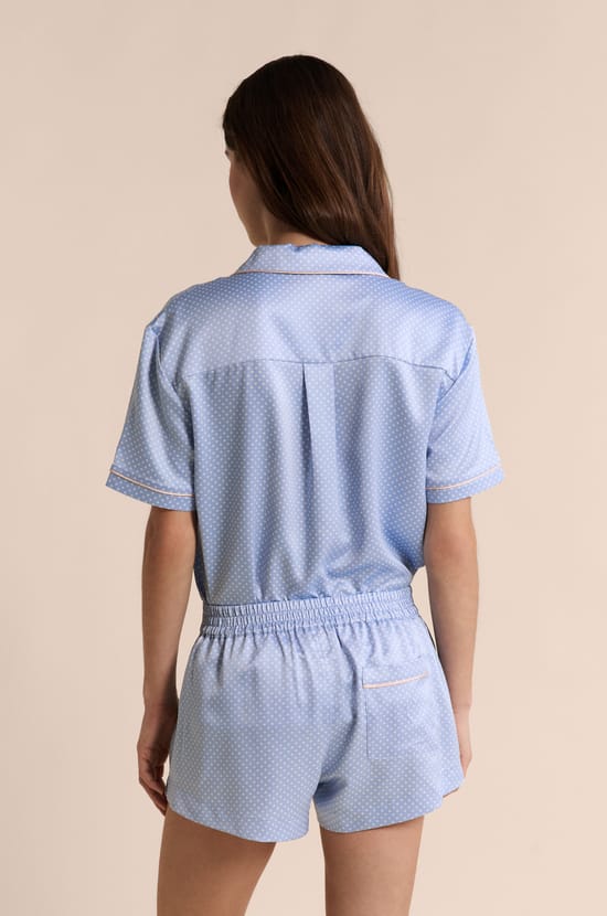 Satin Polka Dot Pyjama Shorts;${refinementColor}