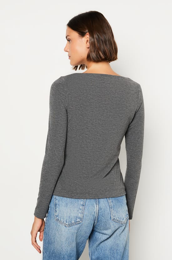 T-shirt manches longues côtelé;${refinementColor}