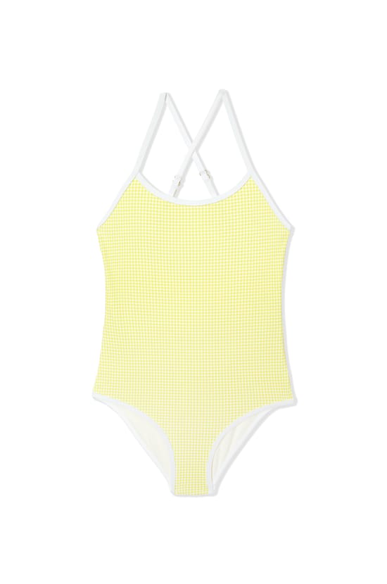 Maillot de bain 1 pi&egrave;ce motif vichy pour enfant;${refinementColor}