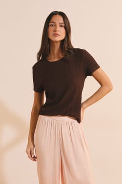 T?shirt manches courtes gaufr&eacute;;${refinementColor}