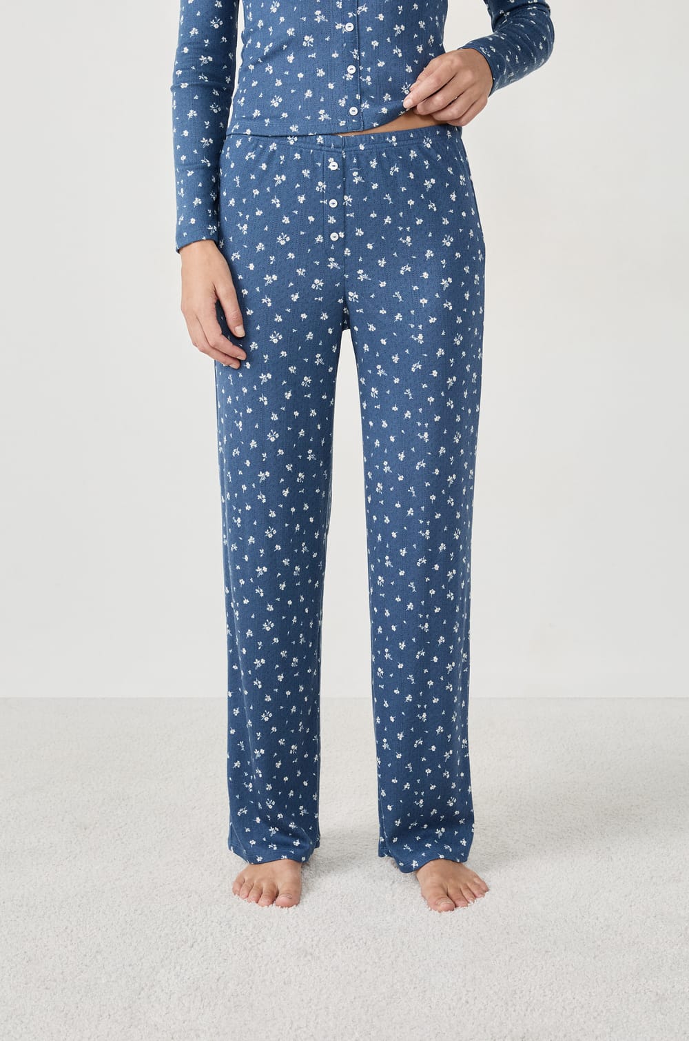 Pantalon de pyjama à fleurs;${refinementColor}