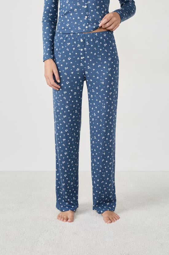 Pantalon de pyjama à fleurs;${refinementColor}