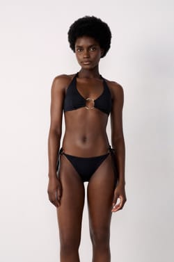 Triangle Bikini Top with Ring Detail;${refinementColor}