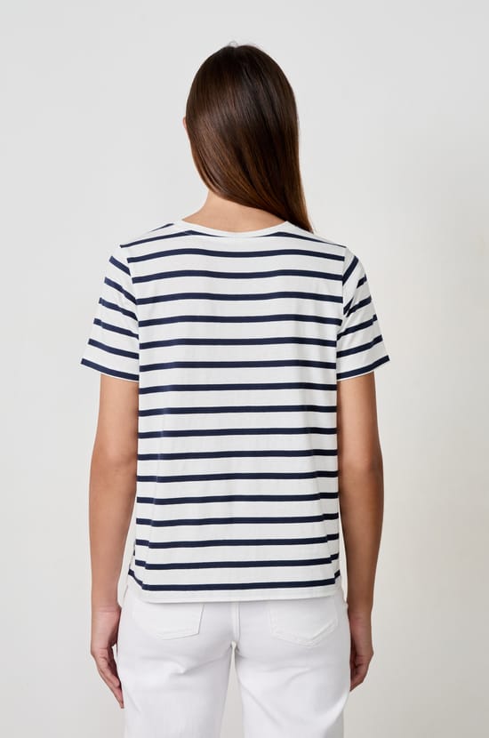 Short-sleeved Breton stripe T-shirt;${refinementColor}