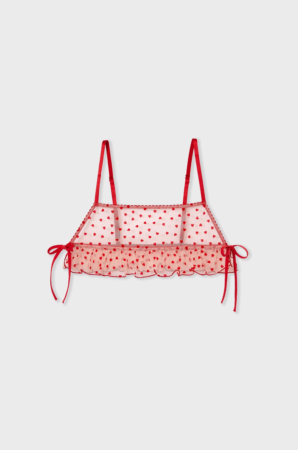 Bralette in Heart Tulle;${refinementColor}